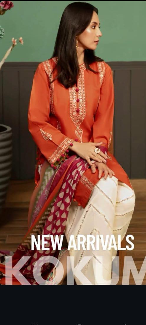 3Pcs Lawn Embroidered unstitched