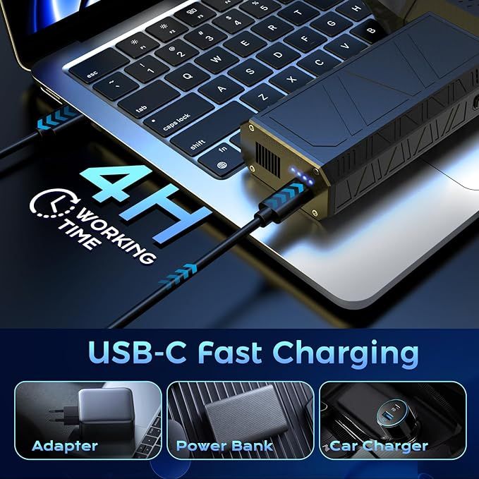 Supwell Jet Blower Dry Blower 130000 RPM Portable Cordless Mini Jet Fan with 3 Speed Modes