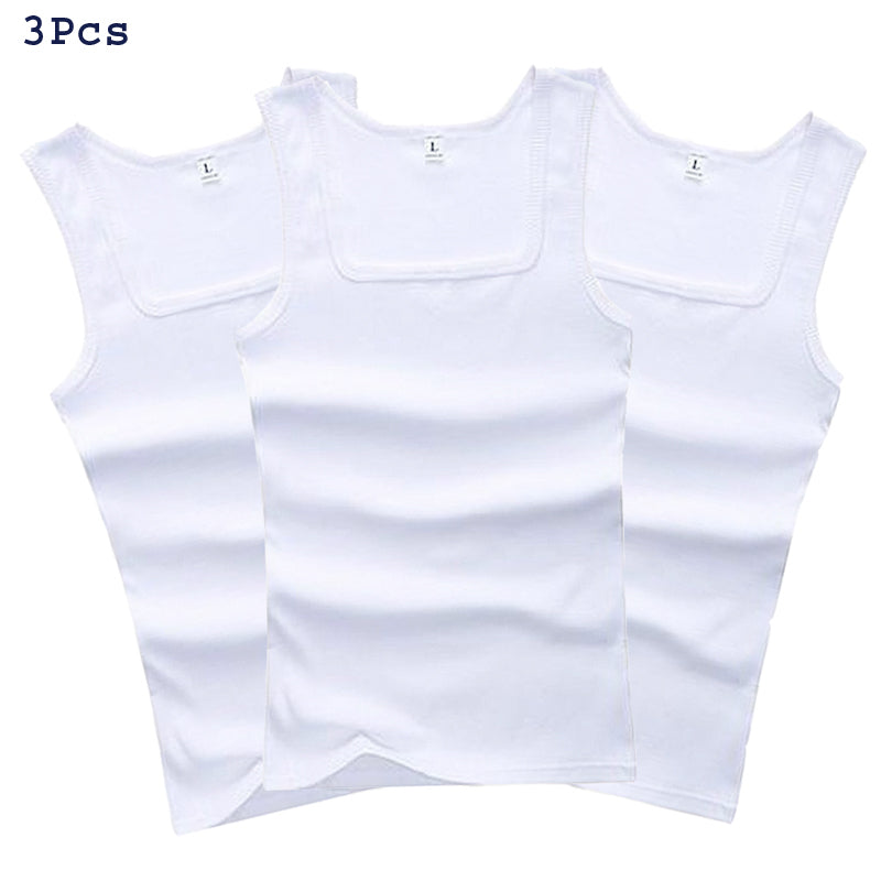 Set of 3 Men’s Athletic Vests – 100% Ribbed Cotton, Export Quality, High Standard, Premium Packaging