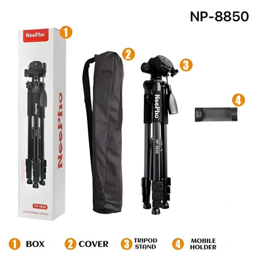 NeePho NP-8850 Professional Tripod For DSLR Camera And Phone With Quick Release Plate, Non-Slip Feet